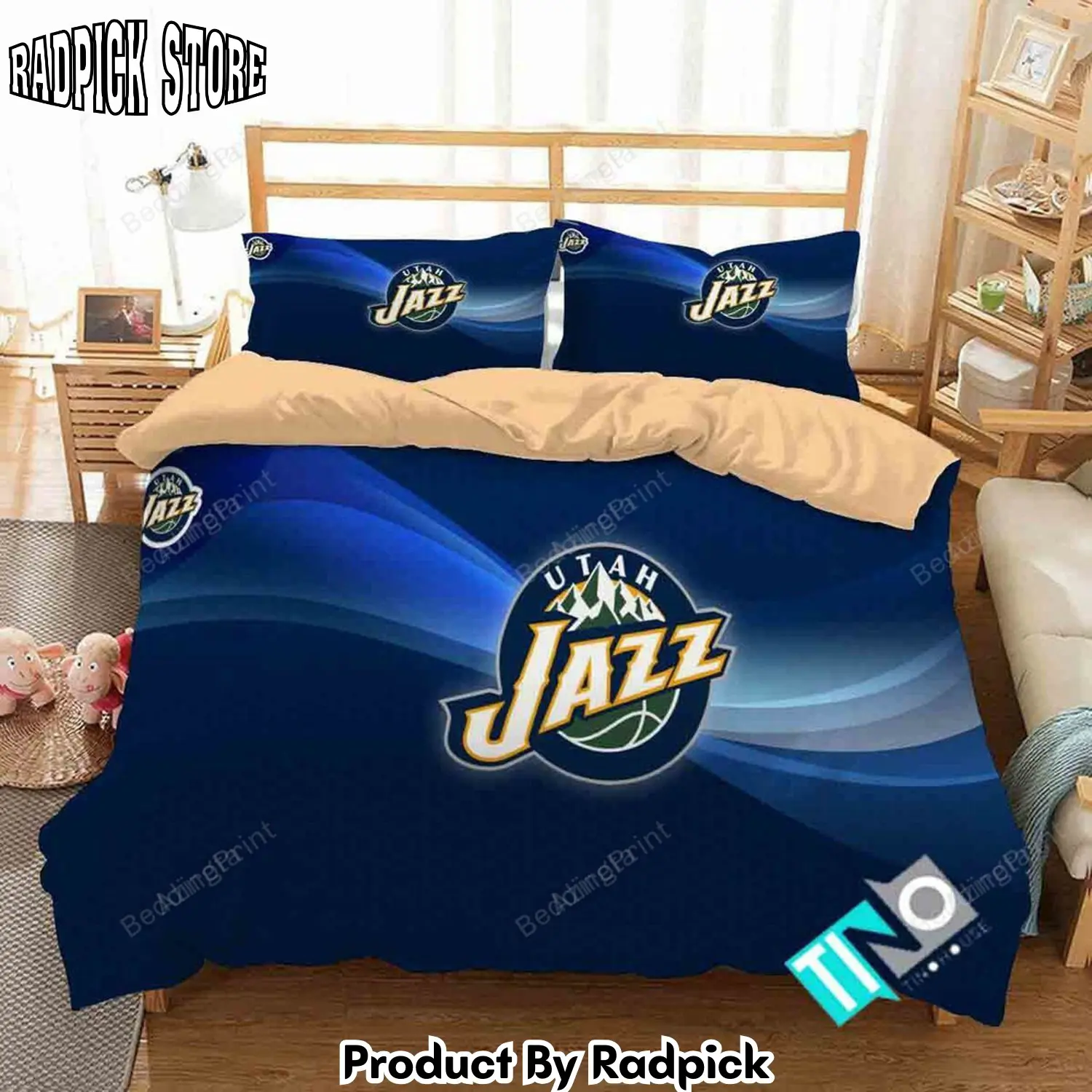 Radpick utah jazz logo 3d printed bedding set duvet cover pillow cases rp327574